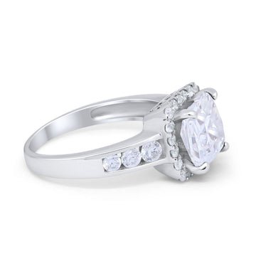 Engagement Ring Princess Cut Round Simulated Cubic Zirconia 925 Sterling Silver